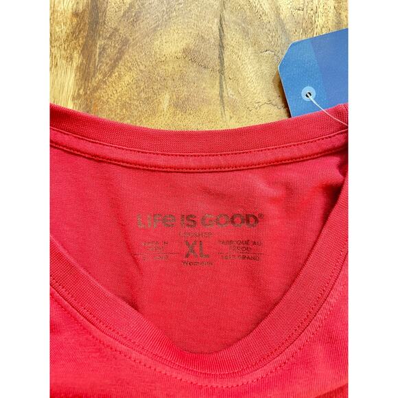 NWT Life Is Good Women's Red Holiday Horse Long Sleeve Crusher T-Shirt Size XL - Picture 5 of 7